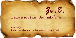 Zsivanovics Barnabás névjegykártya
